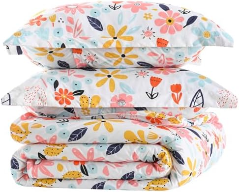 Yibeizi Girls Floral Full Size Kids Comforter Set Boho Bedding