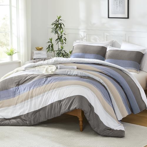Litanika Twin/Twin XL Comforter Set - 2 Pieces Stripe Bedding Sets