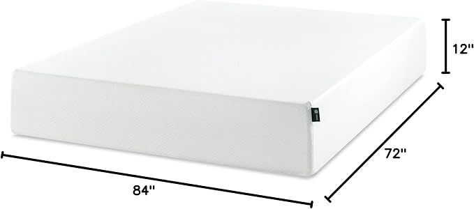 Zinus 12 Inch California King Green Tea Memory Foam Mattress [New Version], Fiberglass Free, Medium Firm Feel, Zoned Pressure Relief, Certified Safe Foams & Fabric, Mattress in A Box