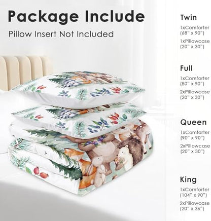 Pamnest Full Comforter Set, 3 Pieces Safari Woodland Bedding, All Season