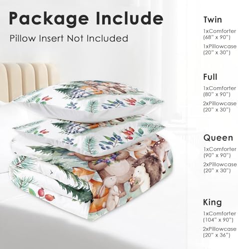 Pamnest Queen Comforter Set, 3 Pieces Safari Woodland Bedding, All Season