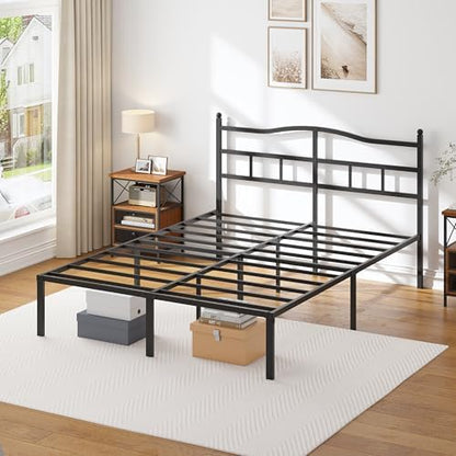 OSASET 14 inch King Bed Frame -Platform Bed Frame with Headbroad Metal Bed Frame No Box Spring Noise Free Easy Assembly