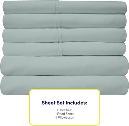 Sweet Home Collection 6 Piece Bed Sheet Set, RV Short Queen, Slate
