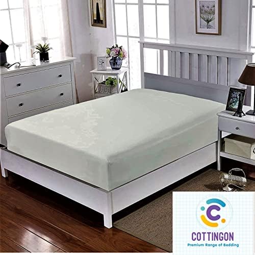 1 PC Cot Size 30" x 75" Fitted Sheet, 100% Egyptian Cotton, Abalone Grey