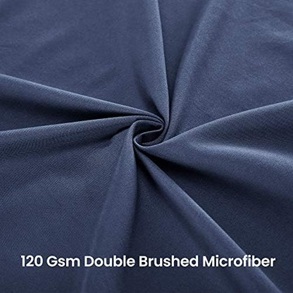 SLEEP ZONE Pleated Bed Skirts Queen Size, 15 inch Tailored Drop Easy Fit Bedskirt, Anti-Static, Fade Resistant (Queen, Navy Blue)