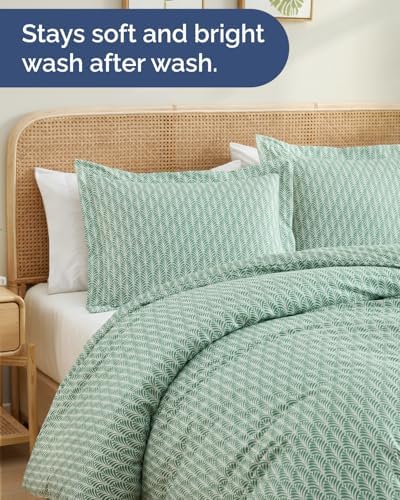 Duvet Cover Full Size - Printed Duvet Cover - 3 Piece - Sage Palms