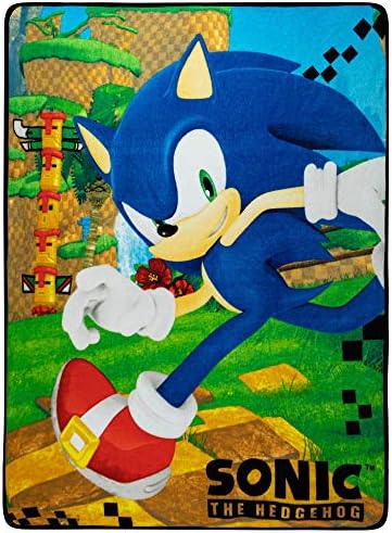 Franco Kids Bedding Super Soft Micro Raschel Throw, 46 in x 60 in, Sonic The Hedgehog, Anime