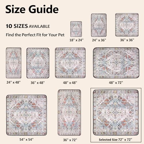 Washable Pee Pads for Dogs 72"x72" 2 Pack Reusable Puppy Potty Pad