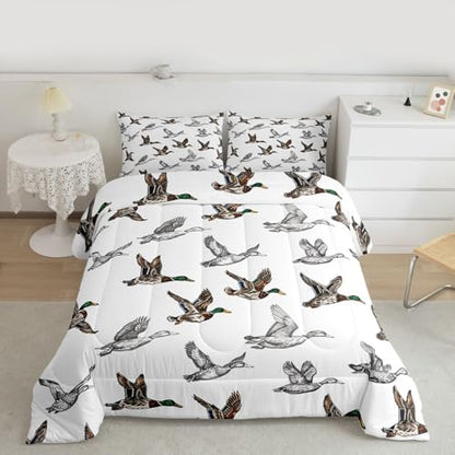 Feelyou Duck Hunter Comforter Set Full Size for Kids Boys Girls Bedding Set