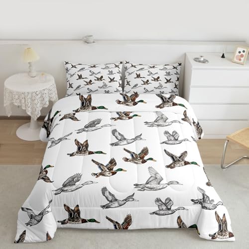 Feelyou Duck Hunter Comforter Set Twin Size for Kids Boys Girls Bedding Set
