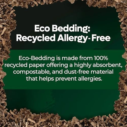 FiberCore Eco Bedding with Odor Control, 99% Dust Free Paper Bedding for Small Animals and Birds, 10 lb (Expands to 250 L).
