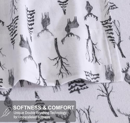 RUVANTI Flannel Sheets Set Queen Size, Dry Winter
