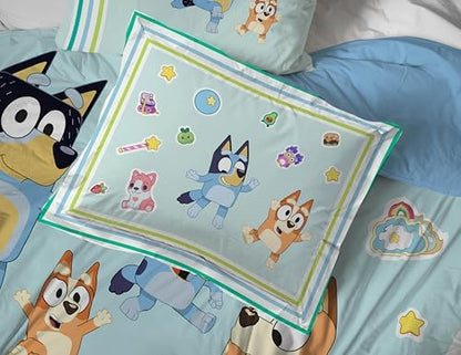 Bluey Bingo Twin Comforter Set 5 Piece Soft Kids Cartoon Bedding, Blue