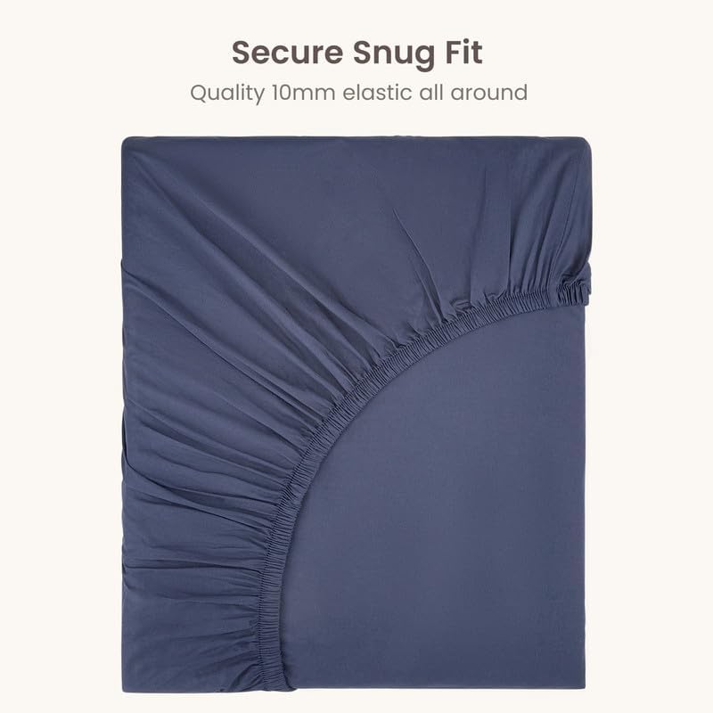 Bioweaves 100% Organic Cotton 1 Full Size Fitted Sheet Only | 300 Thread Count Sateen Weave GOTS Certified with Deep Pocket - Mineral