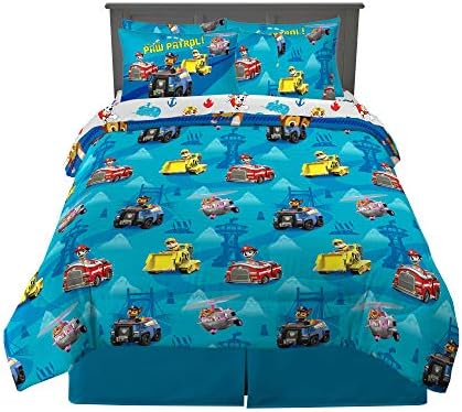 Franco Kids Bedding Super Soft Comforter and Sheet Set with Sham, 7 Piece Full Size, Paw Patrol