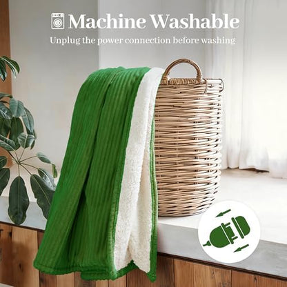 Texciting Heated Blanket Twin Size,Electric Blanket,ETL‑Cert,Emerald Green