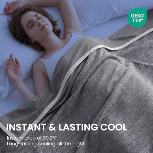 Topcee Cooling Blanket Queen Size 90"x90" for Hot Sleepers Summer Blanket