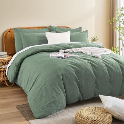 NEXHOME PRO Duvet Cover Queen Size, 3 Pieces Cotton Bedding Cover Set