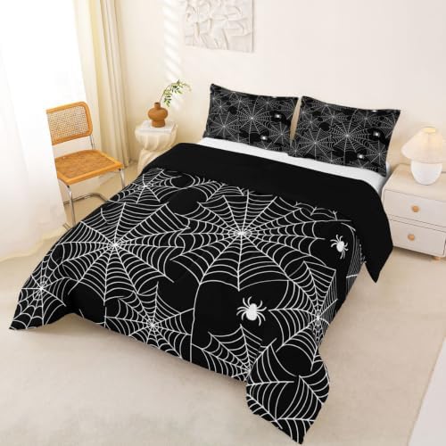 Feelyou Boys Spider Web Printed Comforter Set Queen Size for Kids Girls