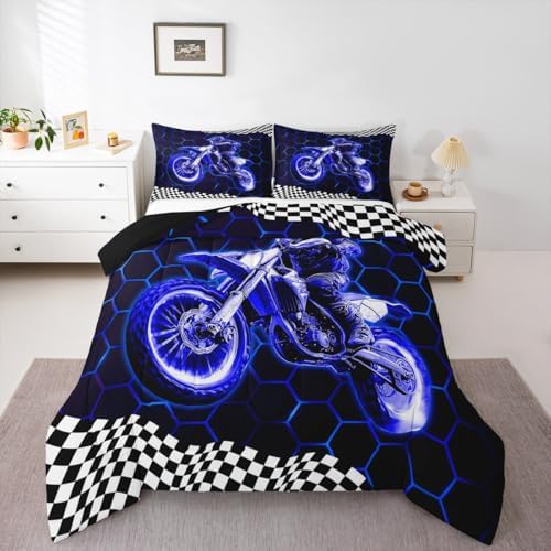 Feelyou Racing Motocross Rider Kids Bedding Set Boys Girls Queen Size