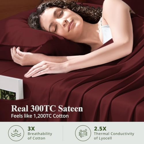 Bamboo Viscose Sheet Set Full Size, Cooling Sheets Bed Set 4pcs