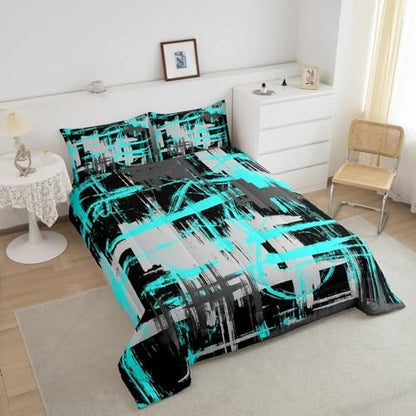 Feelyou Striped Comforter Set King Size Kids Boys Bedding