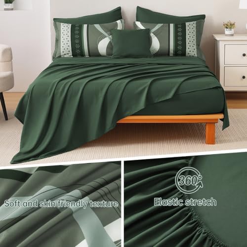 Anibedding Striped Comforter Set Queen Size,8 Pieces Patchwork Bed in a Bag