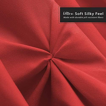 Nestl Red Microfiber Full Bed Skirt, Pinch Pleat, 54' x 75' x 14', Hotel Quality, Easy Care