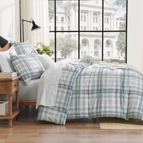 Andency Blue Plaid Comforter Set Full, Gingham Checkered Grid Bedding Set
