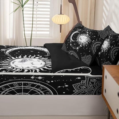 Feelyou Sun Moon Constellation Comforter Set Queen Size Kids Boys Girls