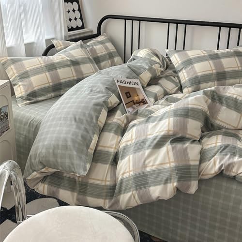 LifeTB Twin XL Comforter Set Geometric Checkered Plaid Bedding Comforter for All Seasons Boho Farmhouse Checkered Pattern Comforter Set Soft Lightweight Bedding Set for Men Boys Twin XL Size