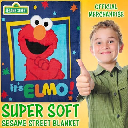 Get Trend Sesame Street Elmo Fleece Throw Blanket for Boys, Girls, 51x59in