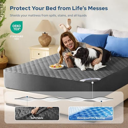 BEDLORE 2 Pack Waterproof Mattress Protector, Cal King Size Mattress Pad