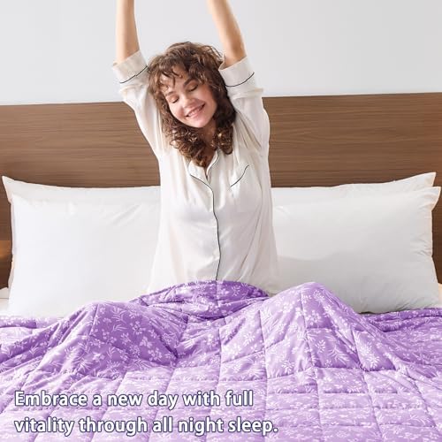 yescool Weighted Blanket for Adults 20lbs Queen Size, 60" x 80", Mauve