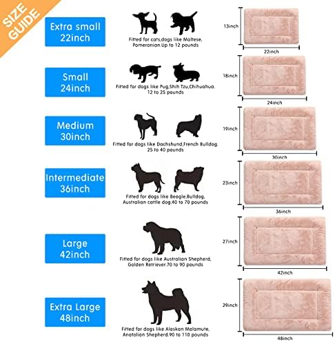 Dog Crate Pad Washable Dog Bed for Crate Large Cozy Mat 48-Inch Pink