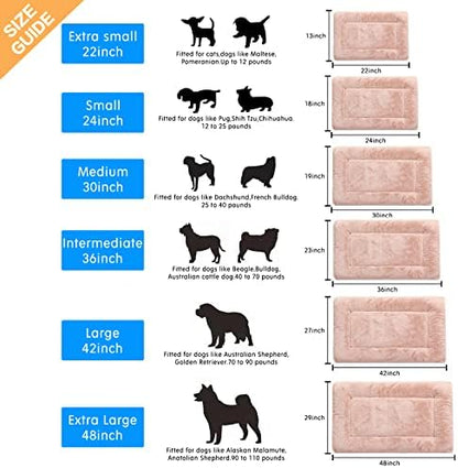 Dog Crate Pad Washable Dog Bed for Crate Medium Cozy Mat 36-Inch Pink