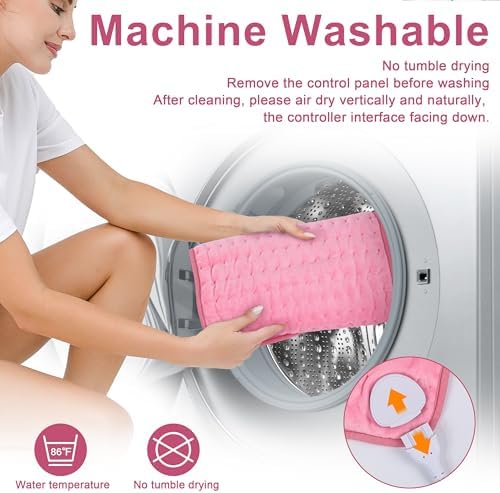 Heating Pad Electric Heat Pad, Hot Heated Pad,Multiple Temp and Timer Settings,Suitable for Shoulders, Neck, arms, Abdomen, Back, Legs, etc. (Light Pink, 33"X17")