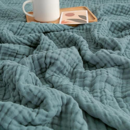 EMME Muslin Blankets for Adults Teal Small Blanket 40" x 50"