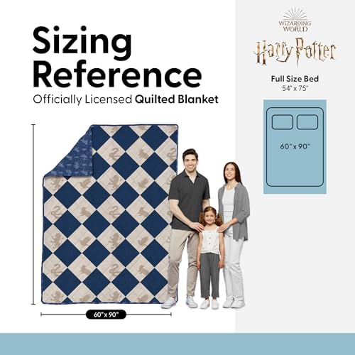 Harry Potter Herald Call Twin Quilted Throw Blanket Adults Boys Girls, Soft Lightweight Bedding for Bed, or Couch, 60 x 90 inches