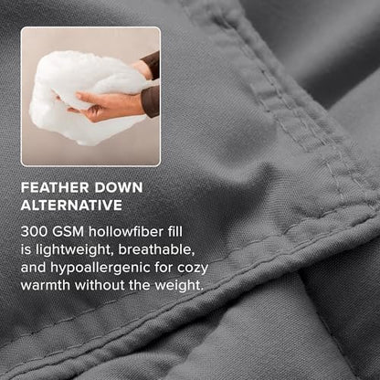 Bare Home Comforter Set - 1800 Ultra Soft (Oversized Queen, Grey)