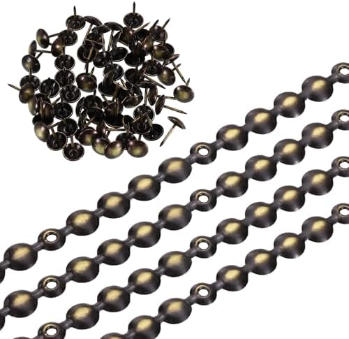 uxcell Upholstery Nailhead Trim, 20 Meters Glossy Upholstery Tacks Strips, Decorative Nail Trims with Nails for Sofa Headboard, Chair DIY Furniture Accessory (11mm Black-Gold)