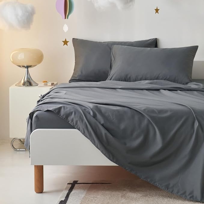 Wake In Cloud - Race Car Bedding Set for Boys, Cute Colorful Sports Car Supercar Wheels Comforter Set with Sheets, 7 Pieces Kids Bed in a Bag, Gray, Full Size