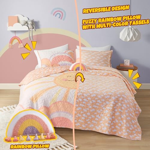 Intelligent Design Kids Sunshine Yellow Twin Cotton Coverlet Set, 3pc
