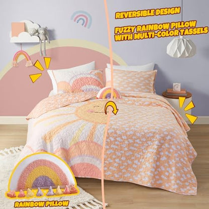 Intelligent Design Kids Sunshine Yellow Twin Cotton Coverlet Set, 3pc