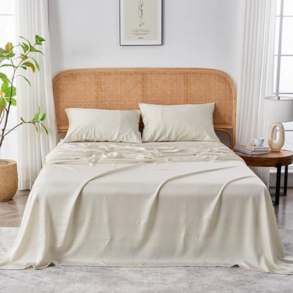 Sijo AiryWeight Tencel Sheet Set, 100% Lyocell Derived from Eucalyptus, Buttery Soft, Architectural Digest Best Cooling Sheets Winner, 1 Top Sheet Only (Fog, King/Cal King)