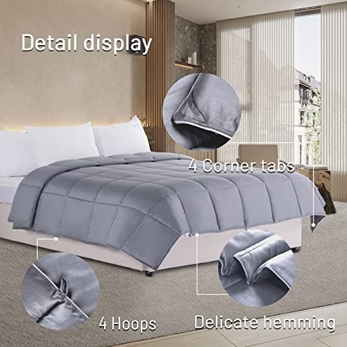 NEXHOME PRO Organic Natural Viscose from Bamboo Cooling Comforter,Light Grey 106" x 90" King Lightweight Down Alternative Cool Duvet Insert,Summer Bedding Blanket Cool for Hot Sleepers,8 Corner Tabs