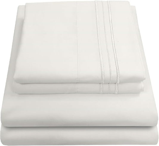 Full Size Sheet Sets - Breathable Luxury Sheets with Full Elastic & Secure Corner Straps Built In - 1800 Supreme Collection Extra Soft Deep Pocket Bedding Set, Sheet Set, Full, Ivory