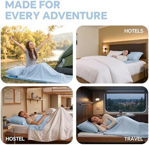 Sleeping Bag Liner,Extra Wide Travel Sheets for Hotel,3 Size
