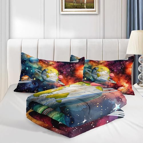 Solar System Bedding King Comforter Set with 2 Pillowcases.