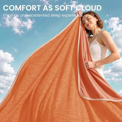 TOPCEE Cooling Blanket(60"x90"Twin Size)for Night Sweats Absorbs Heat to Keep Adults, Children Cool on Warm Nights, Q-Max 0.5 Cooling blankets for Hot Sleepers, Ultra-Cool Lightweight Blanket for Bed